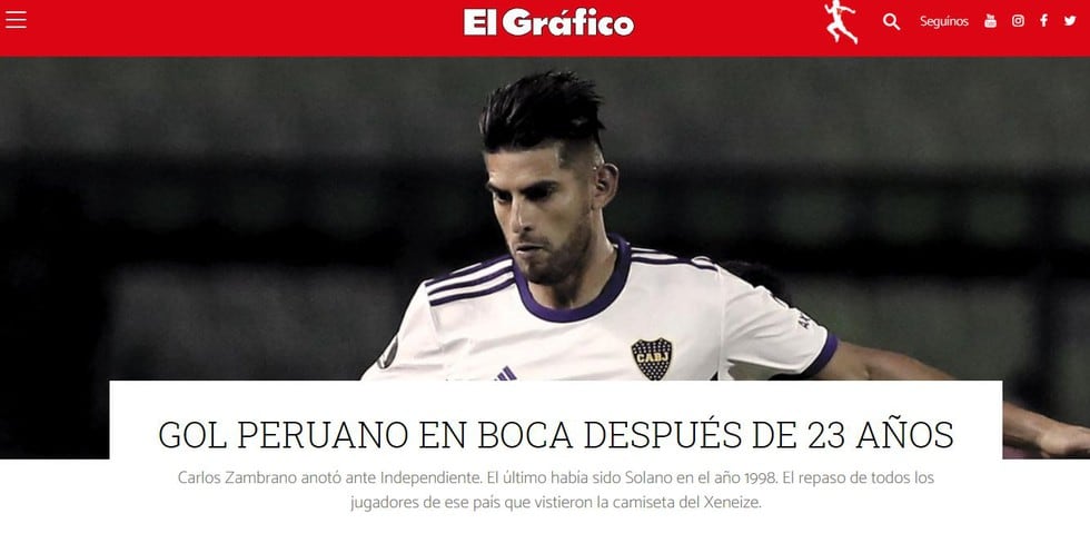 El Gráfico recordó que un peruano volvió a marcar para Boca Juniors luego de 23 años. Solano había sido el último.