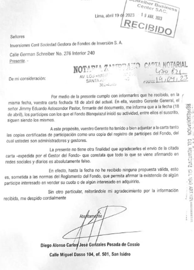 Gonzáles Posada desmiente nueva conformación del Fondo Blanquiazul. (Foto: Disfusión)