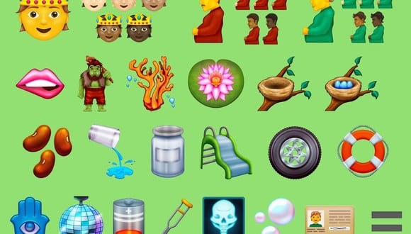 Los nuevos emojis estarán disponibles para los móviles con sistema operativo Android y iOS de iPhone (Foto: Emojipedia)