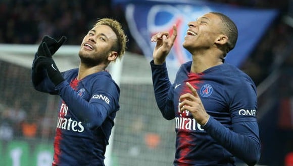Neymar y Mbappé son compañeros de equipo en el PSG de la Ligue 1 de Francia. (Foto: Getty Images)