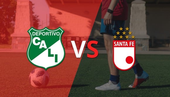 Al comienzo del segundo tiempo Deportivo Cali y Santa Fe empatan 1-1