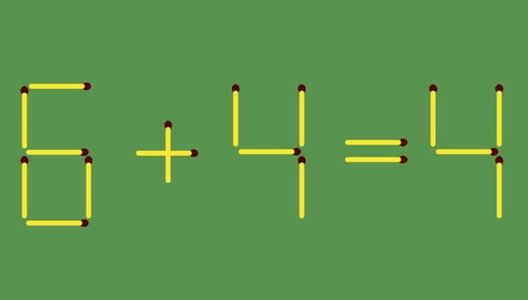 En esta imagen se aprecia una operación matemática formada por fósforos. (Foto: genial.guru)