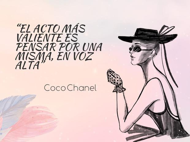 Frase inspiradora de Gabrielle Chanel, ​ conocida como Coco Chanel,  diseñadora de alta costura francesa fundadora de la marca Chanel | Foto: Composición/ Canva)