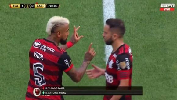 Arturo Vidal fue suplente e ingresó al minuto 71 del Flamengo vs. Paranaense. (Foto: Captura de ESPN)