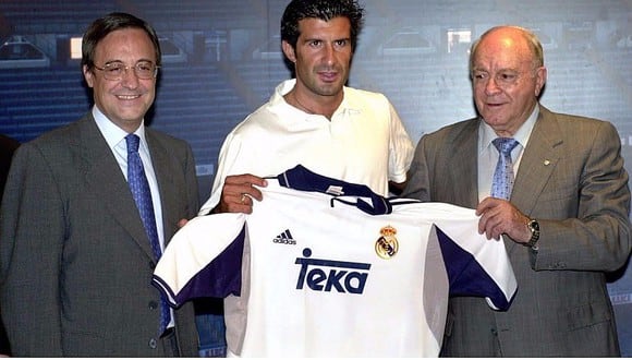 Luis Figo llegó al Real Madrid desde el Barcelona de la mano de Florentino Pérez. (Internet)