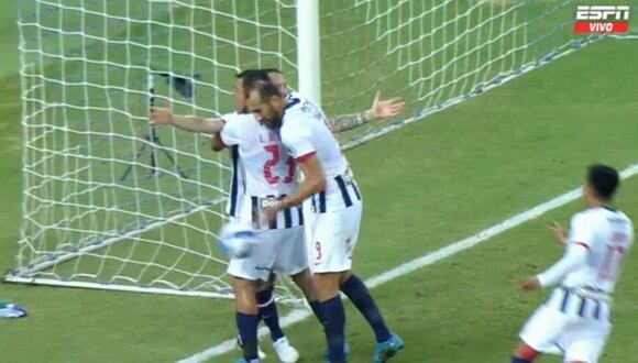 Pablo Lavandeira anotó el 1-1 de Alianza Lima vs. Fortaleza. (Captura: ESPN)