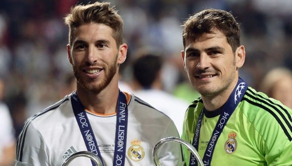 Sergio Ramos e Iker Casillas jugaron juntos en el Real Madrid entre 2005 y 2015. (Foto: AFP)