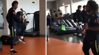 Cracks, también en el gimnasio: las clases de dominio de balón de Marcelo y Paulinho [VIDEO]