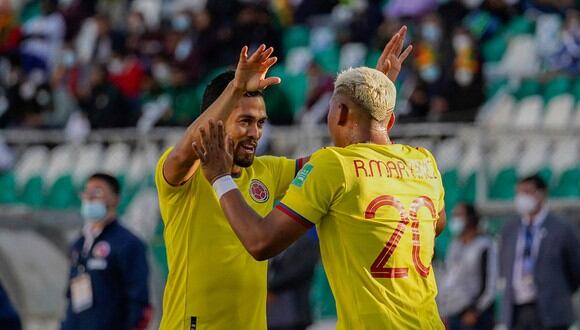 Colombia suma un punto de oro en La Paz ante Bolivia por la novena fecha de las Eliminatorias 2022. Martínez anotó para la visita a los 69 minutos. (Foto: AFP)