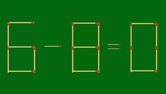 RETO MATEMÁTICO | Resuelva el rompecabezas donde 6-8= 0 quitando 1 palo para arreglar la ecuación. | FresherLive