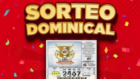 Lotería Nacional de Panamá, resultados del ‘Sorteo Dominical’ del 23 de octubre. (Foto: Loterías)