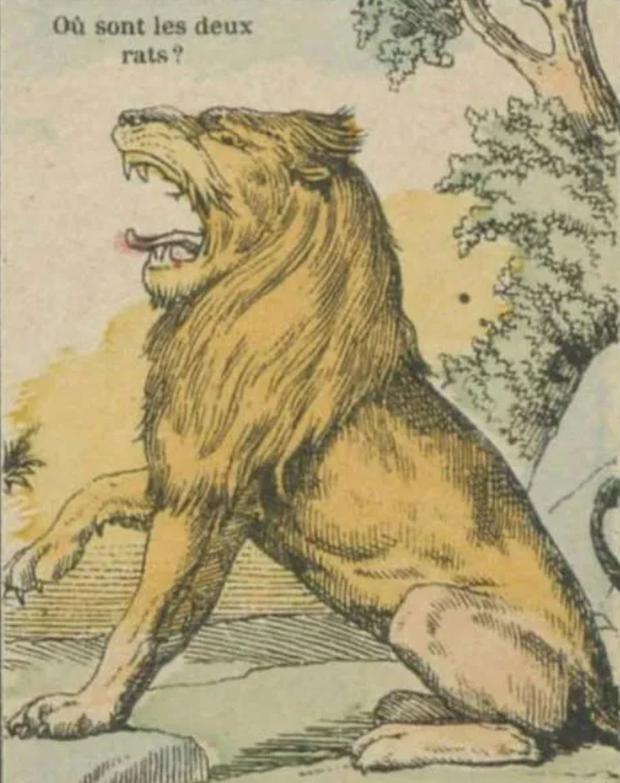 Only a brilliant mind can see two rats in a visual puzzle of a lion (Photo: Bright Side)