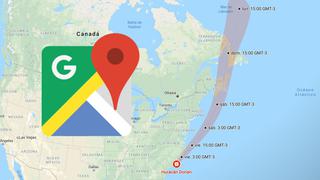 Google Maps te informa sobre la hora y la trayectoria del huracán Dorian