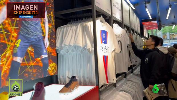 Lionel Messi shirt does not appear in the official PSG store.  (Capture: The Chiringuito)