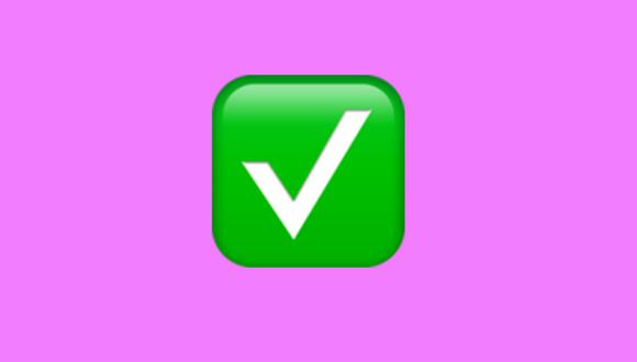 Si no sabes por qué existe un emoji de un check blanco encerrado en un cuadrado verde en WhatsApp, aquí te lo explicamos. (Foto: Emojipedia)