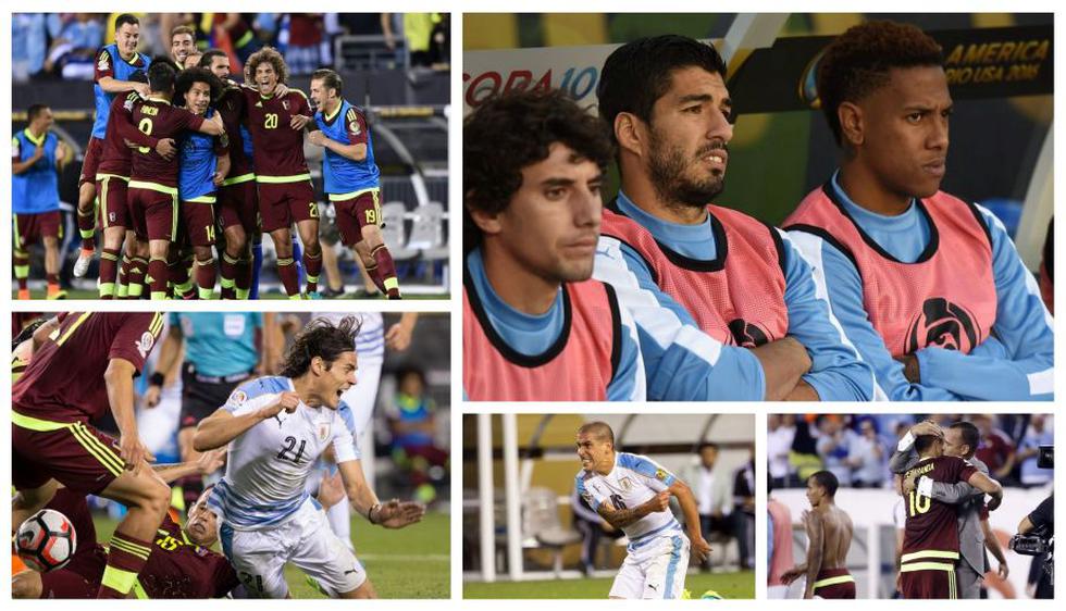 El lamento de Luis Suárez y Uruguay tras perder ante Venezuela. (AP/AFP/Reuters)