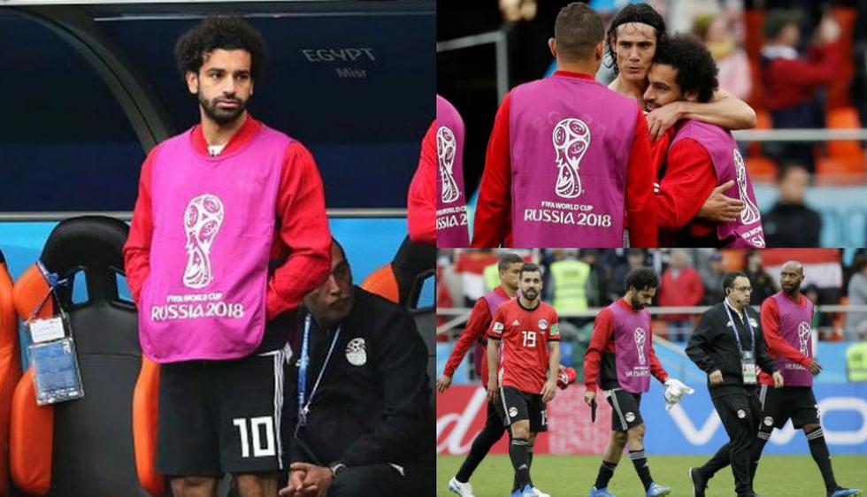 Mohamed Salah no sumó minutos en el primer partido de Egipto en Rusia 2018. (Agencias y Getty Images)