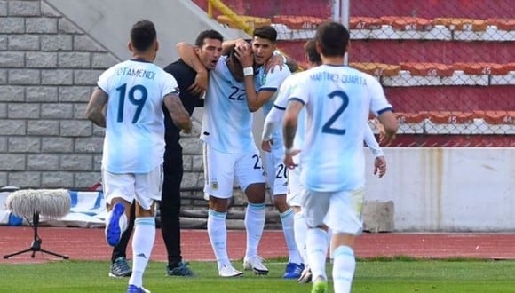 Lionel Scaloni se mostró eufórico con este importante gol en la altura de La Paz.