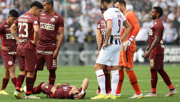 Federico Alonso se lesionó antes del minuto en el Universitario vs. Alianza Lima (Foto: GEC)