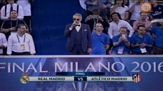 Real Madrid vs. Atlético: Andrea Bocelli cantó el himno de la Champions