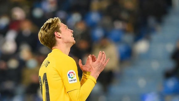 Frenkie de Jong anotó el 1-0 de Barcelona vs. Deportivo Alavés. (Fuente: AFP)