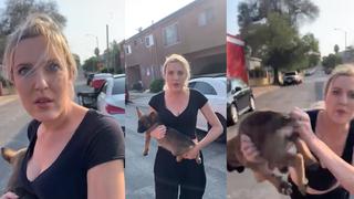Mujer racista insulta a un hombre afroamericano y le lanza un perrito como proyectil