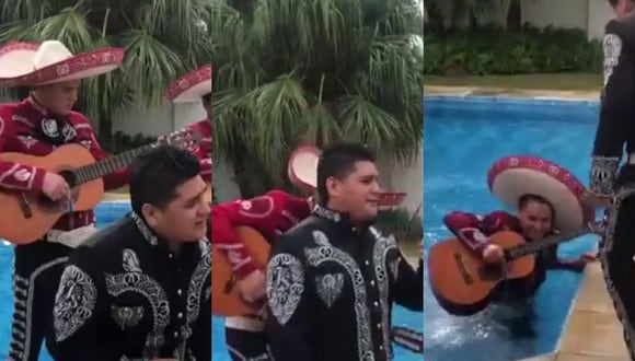 Un video viral muestra el jocoso momento protagonizado por el músico de un grupo de mariachis cuando ofrecían un recital. | Crédito: El Mariachi Viral / Facebook