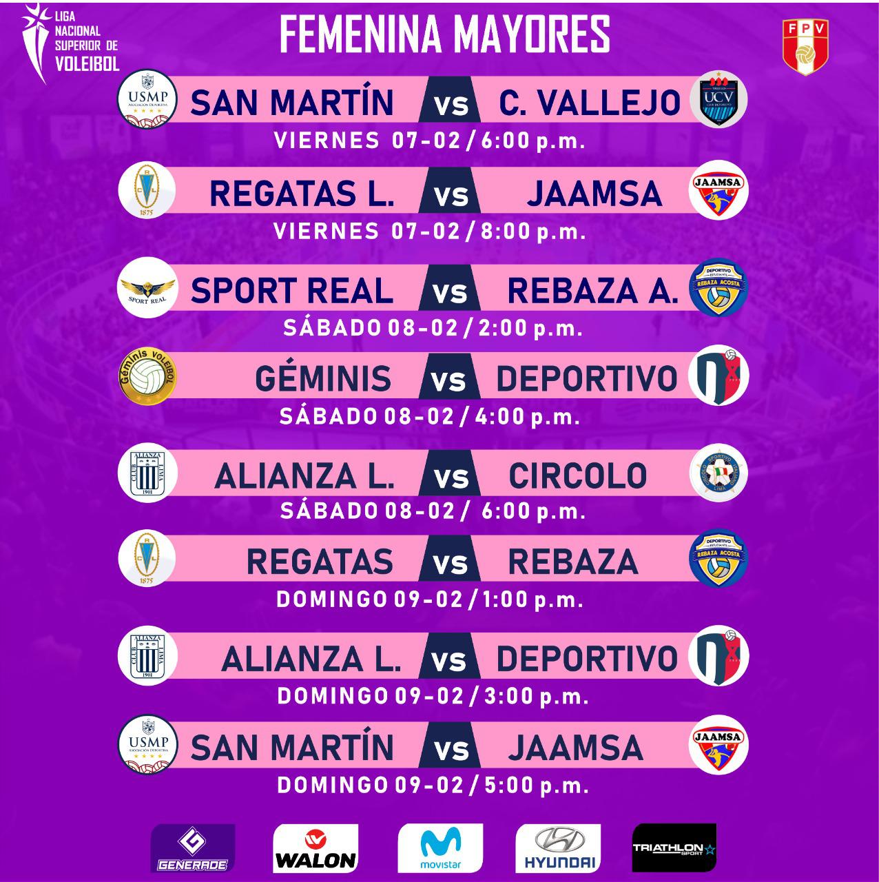 Partidos programados de la séptima jornada de la Liga Nacional Superior de Vóley. (Foto: FPV)