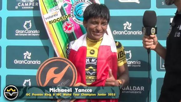Maycol Yancce es campeón en la categoría junior del Mundial de Bodyboard. (Video: Difusión)