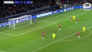 ¡Peligro en el área del PSV! El remate de Dembélé en el inicio del segundo tiempo [VIDEO]