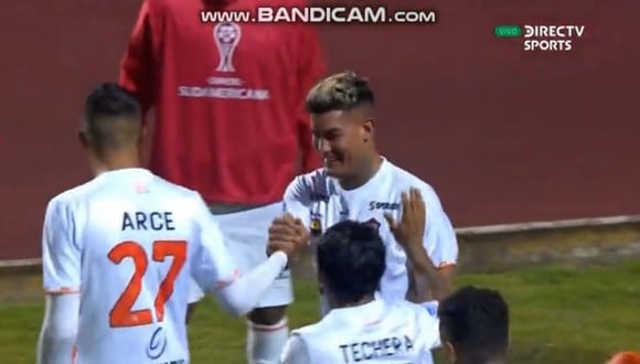 Nicolás Royón anotó el 2-0 de Ayacucho FC vs. Sport Boys por la Copa Sudamericana 2022. (Foto: DIRECTV)
