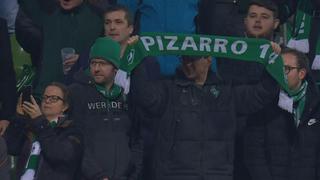 Todo un ídolo: Claudio Pizarro se llevó cánticos y ovaciones de la afición de Werder Bremen [VIDEO]
