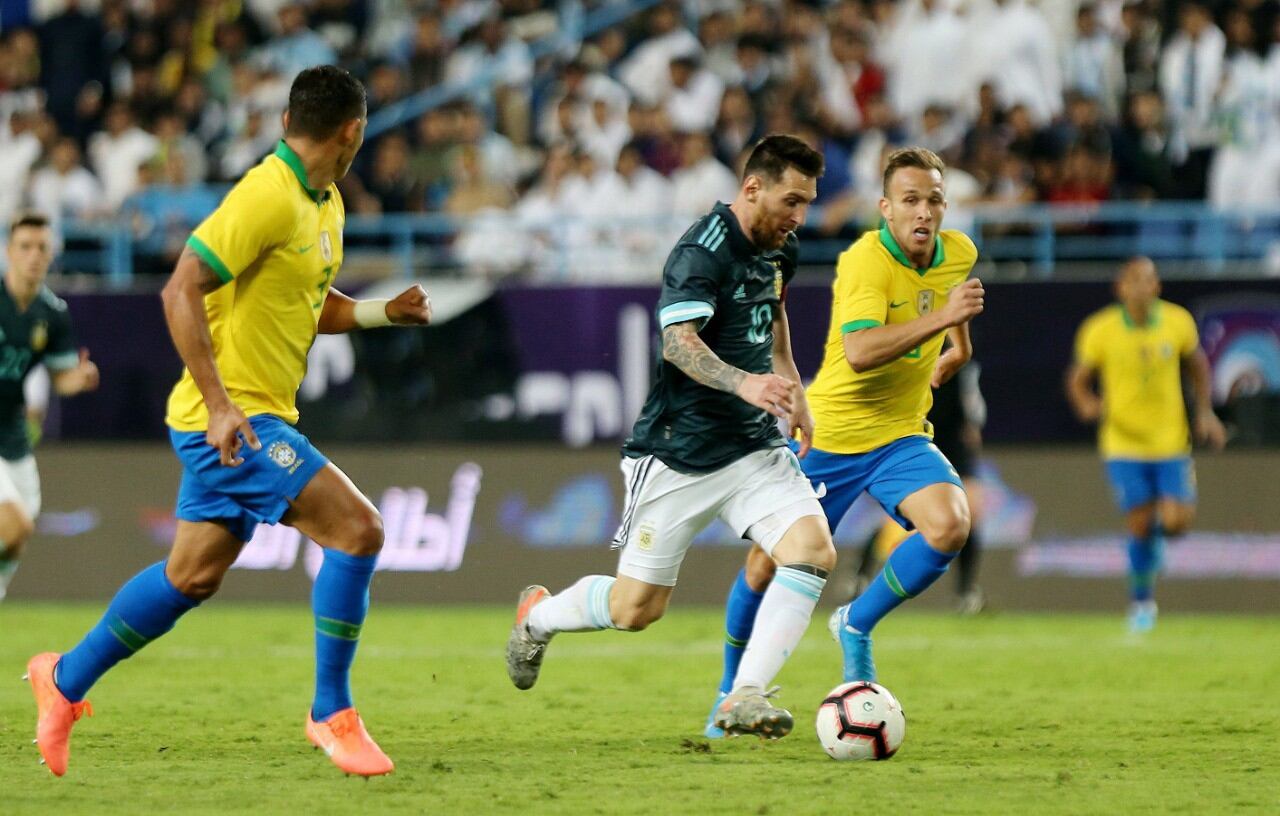 Argentina venció 1-0 a Brasil por el 'Superclásico de América’ en el King Saud University. (Getty Images)