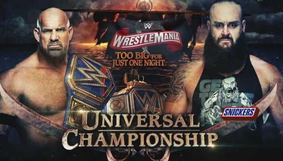 Póster oficial de la pelea entre Braun Strowman y Goldberg para WrestleMania 36. (Foto: WWE)