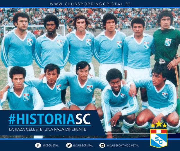 El plantel celeste dirigido por Marcos Calderón (1979-1980). Uribe destaca como una de las figuras. Foto: Sporting Cristal.