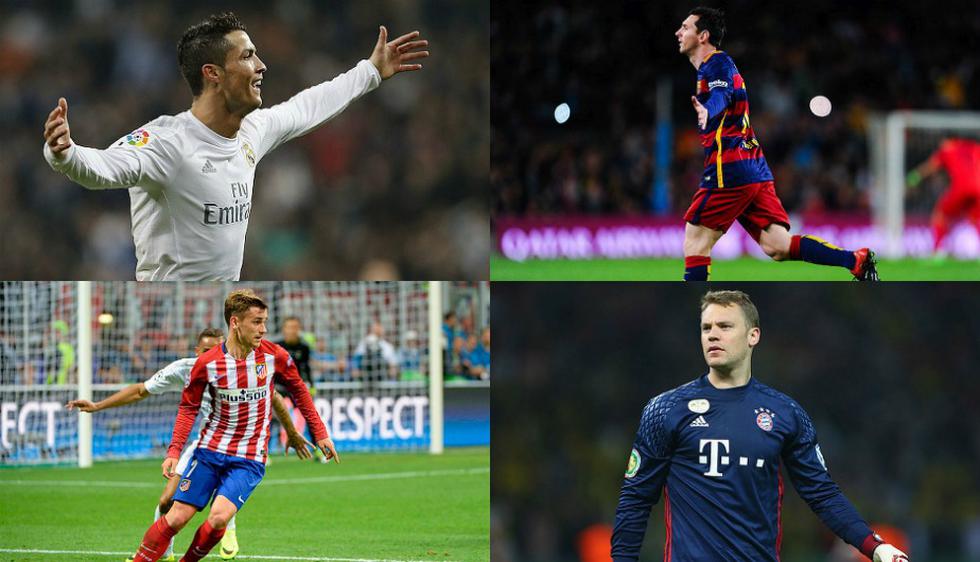 Esta es la lista de nominados para el mejor jugador UEFA 2015/16. (Getty Images)