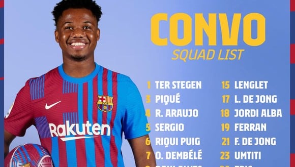 Ansu Fati vuelve a una convocatoria del Barcelona tras meses de lesión. (FC Barcelona)