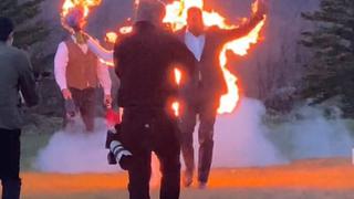 Un amor en llamas: pareja de recién casados se prende fuego para celebrar su matrimonio [VIDEO]