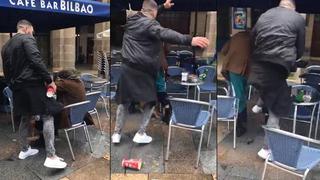 La indignante agresión de un ultra del Betis a un hombre en Bilbao [VIDEO]