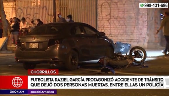 Raziel García implicado en accidente de tránsito en Chorrillos. (Foto: captura América Noticias)