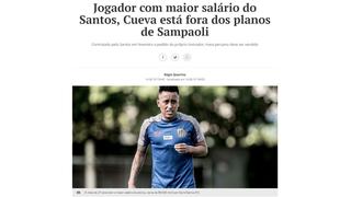 Christian Cueva: "El jugador con más salario del Santos fuera de los planes", así opina la prensa de Brasil