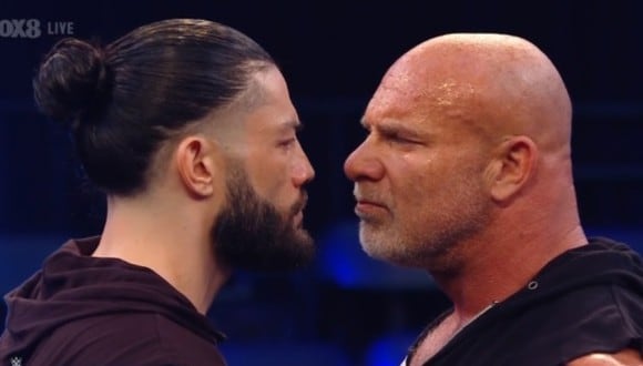 Goldberg y Roman tuvieron un candente careo en el último SmackDown. (Foto: WWE)