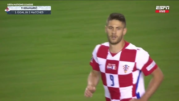 Engañó al arquero: gol de Kramaric de penal para el 1-1 de Croacia vs. Francia. (ESPN)