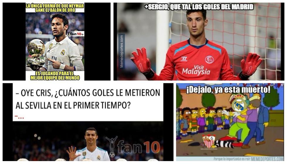 Los mejores memes de la goleada de Real Madrid sobre Sevilla con doblete de Cristiano Ronaldo. (Meme Deportes / Fan10)