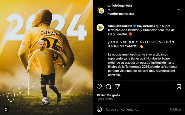 La publicación de San Luis de Quillota en sus redes sociales. (Foto: Instagram)