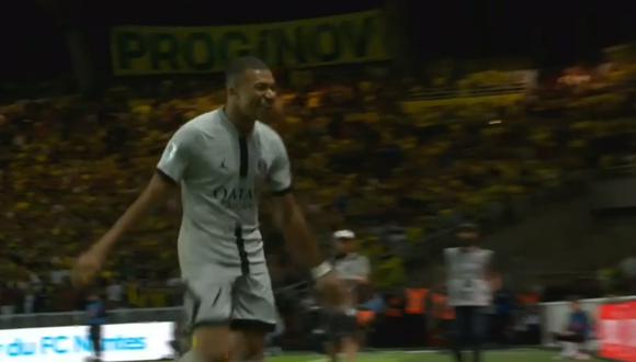 Mbappé anotó el 1-0 de PSG ante Nantes por la Ligue 1. (Foto: Captura ESPN)