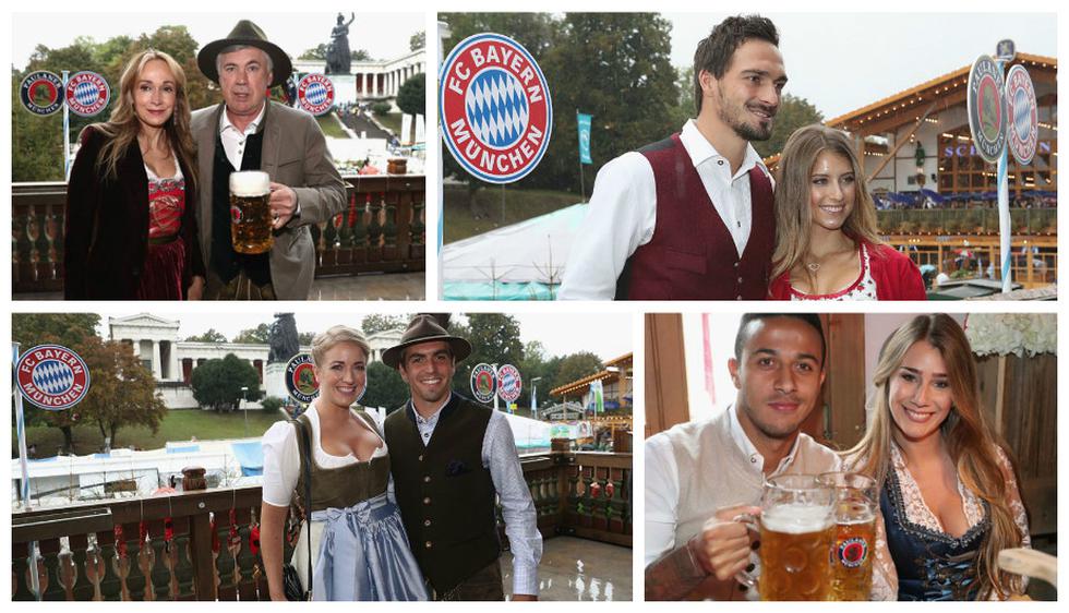 Jugadores de Bayern Munich y Ancelotti disfrutaron a lo grande el Oktoberfest. (Getty)