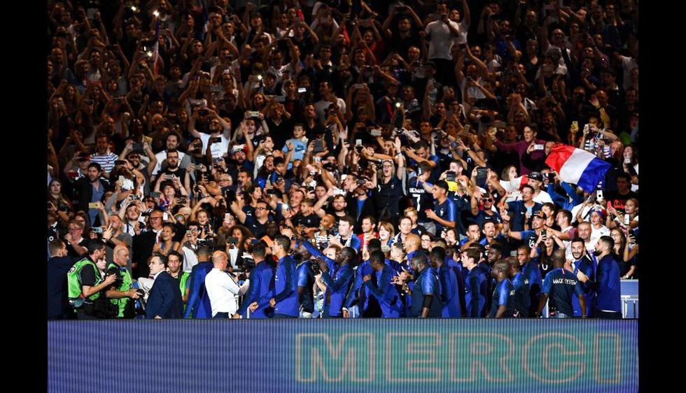 El festejo de Francia del Mundial Rusia 2018, por primera vez, en el Stade de France. (Foto: AFP)