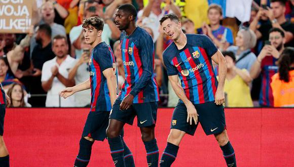 Robert Lewandowski y el primer gol con Barcelona en el Camp Nou. (Foto: Getty Images)
