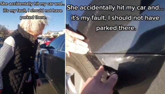 La singular reacción de un joven al enterarse que una anciana chocó su auto estacionado. (Foto: @alex.harris.love / TikTok)